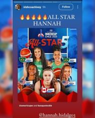 Notre Dame HC Niele Ivey's reaction to Hannah Hidalgo getting the nod for All-Star 5 in FIBA AmeriCup. (Image via Instagram/ @irishcoachivey)